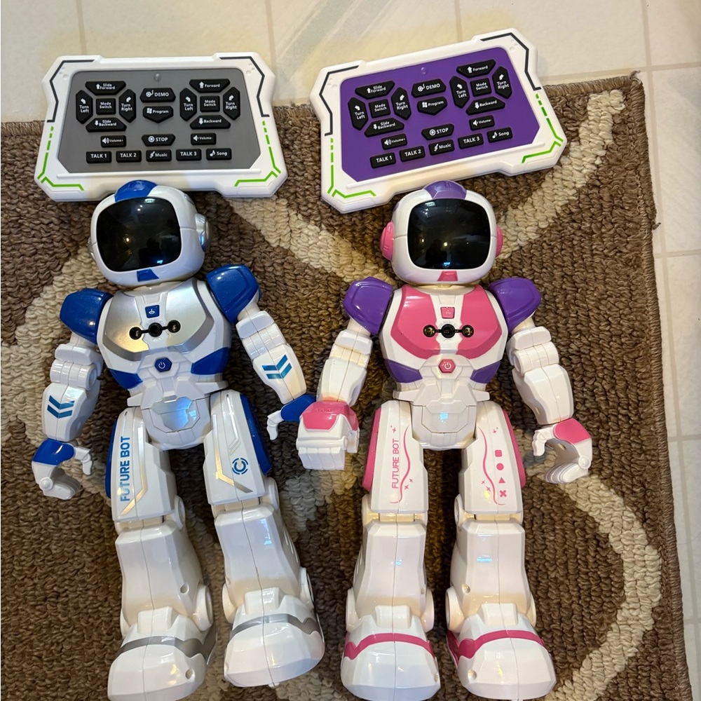 Interactive Robot Toy Set - Blue and Pink